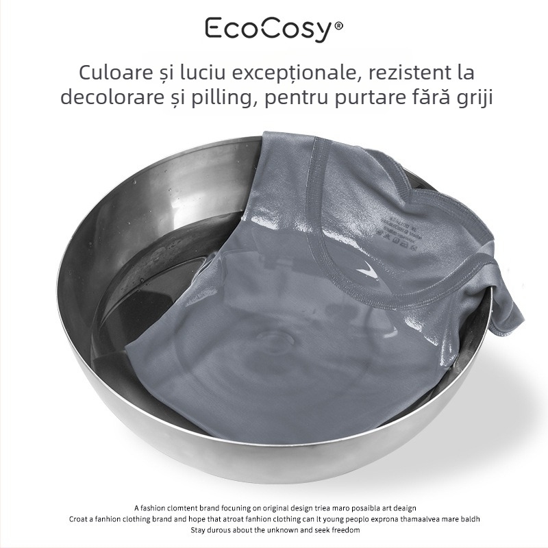 Top bărbați fără mâneci, spate încrucișat, Yuke Silk, 70% viscose, croială mulata, luciu de mătase