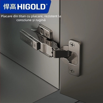 Balama pentru dulap HIGOLD G Series cu amortizare hidraulică, tamponare la unghi mic, oțel laminat la rece, model 813721