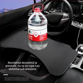 Amukeke Masă mică pliabilă pentru montaj în mașină – potrivire universală, rotație, multifuncțională, pliabilă, din plastic, montaj tip snap-in