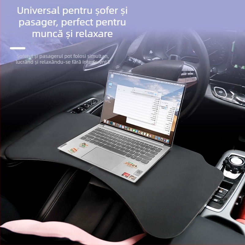 Amukeke Masă mică pliabilă pentru montaj în mașină – potrivire universală, rotație, multifuncțională, pliabilă, din plastic, montaj tip snap-in