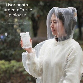 FaSoLa Pelerină de ploaie de unică folosință pentru adulți, transparentă, îngroșată, portabilă, pentru 1 persoană
