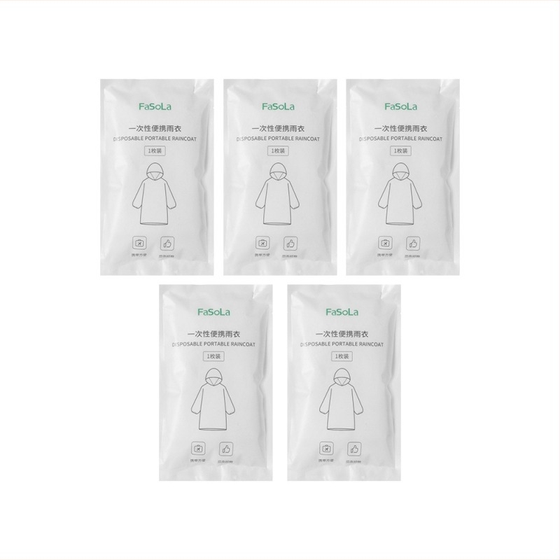 FaSoLa Pelerină de ploaie de unică folosință pentru adulți, transparentă, îngroșată, portabilă, pentru 1 persoană