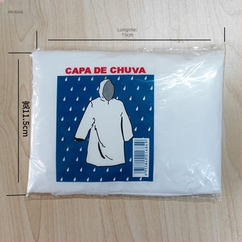 Poncho de ploaie de unică folosință – țesătură PE, 0.02 mm grosime, strat impermeabil PE, pentru adulți, drumeții