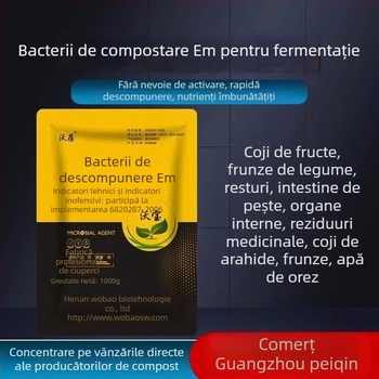 Recipient de compost cu bacterii EM pentru resturi de bucătărie – grădină de acasă și balcon, îngrășământ organic