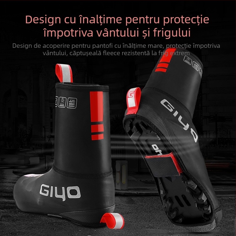 Acoperiți pentru încălțăminte pentru biciclete montane și de drum – rezistenți la praf, vânt și apă, căptușiți cu fleece pentru căldură, material PU gumă, brand Meilong