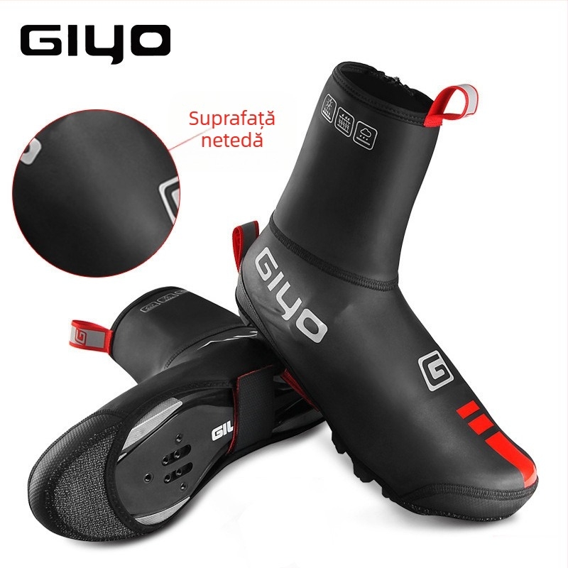 Acoperiți pentru încălțăminte pentru biciclete montane și de drum – rezistenți la praf, vânt și apă, căptușiți cu fleece pentru căldură, material PU gumă, brand Meilong