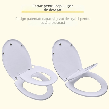Capac de toaletă pentru adulți și copii, dublu utilizare, material placă PP, amortizor, distanța dintre găuri reglabilă 10–20 cm, OEM