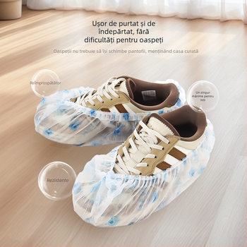 Capace de pantofi de unică folosință pentru interior, din material nețesut, antiderapante, model Bear Head HAPPY, grosime 2 g, pentru adulți