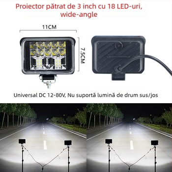 LED far pentru tractor electric și vehicul cu patru roți — 12-80V, luminozitate înaltă, fascicul lung și scurt