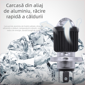 Far LED pentru motocicletă, vehicul electric și triciclu – universal 12V-85V, 12W, 3500lm, 4000K, carcasă din aluminiu