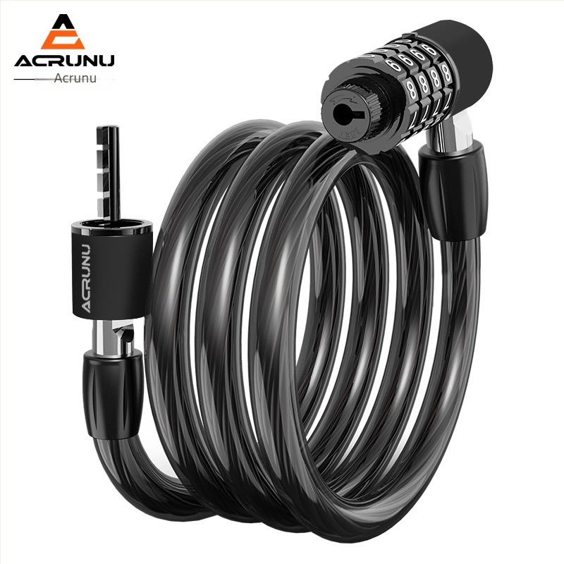 Încuietoare de bicicletă cu parolă – MMS01; Materiale: aliaj de zinc, ABS, PVC, cablu din oțel compozit; Greutate: 326,5 g; Stil: Lux ușor