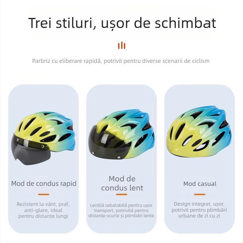 Casca de ciclism pentru copii, unisex, respirabilă, ultra-ușoară, design gradient, PC+EPS