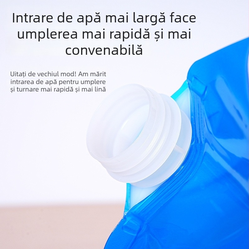 Bidon de apă pliabil pentru exterior, echipament de camping, (0.7 L Capacitate, Țesătură impermeabilă, Imprimare logo personalizat)