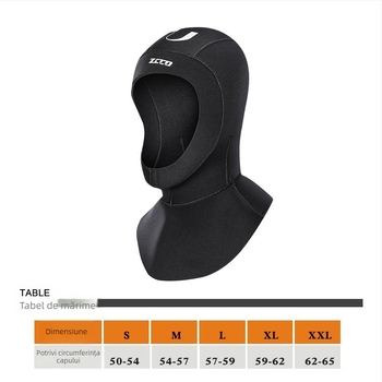 ZCCO Căciulă de neopren 3mm pentru scufundări – unisex, caldă pentru snorkeling, surfing și înot de iarnă (Protecție solară, culoare solidă)