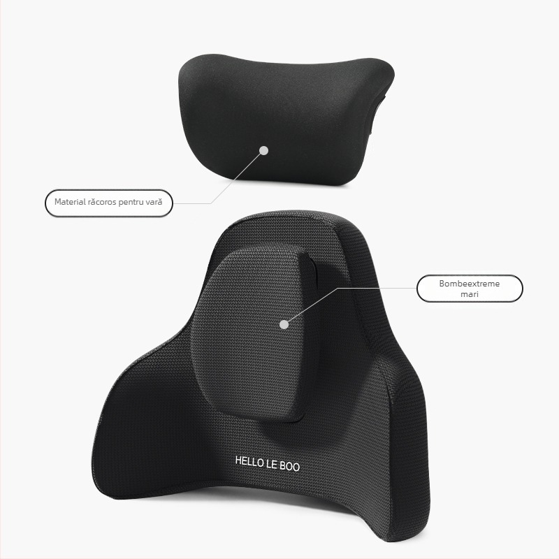 Perne de sprijin lombar pentru mașină din spumă cu memorie, reglabilă, pentru utilizare în mașină, acasă și la birou, potrivire universală