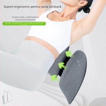 Perne lombare ergonomice pentru scaun de birou – țesătură respirabilă din poliester, umplutură din fibre poliesterice, cadru din polipropilenă, potrivire universală, imprimare logo