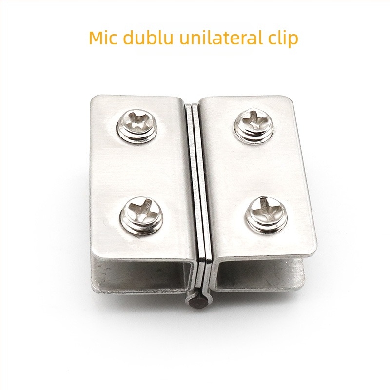 Balama din oțel inoxidabil pentru sticlă – montaj fără găuri; potrivită pentru vitrine, dulapuri pentru vin, ferestre și alte uși din sticlă; Model ST500201; domeniu prinderi 5–10 mm; finisaj cu trasare pe fir