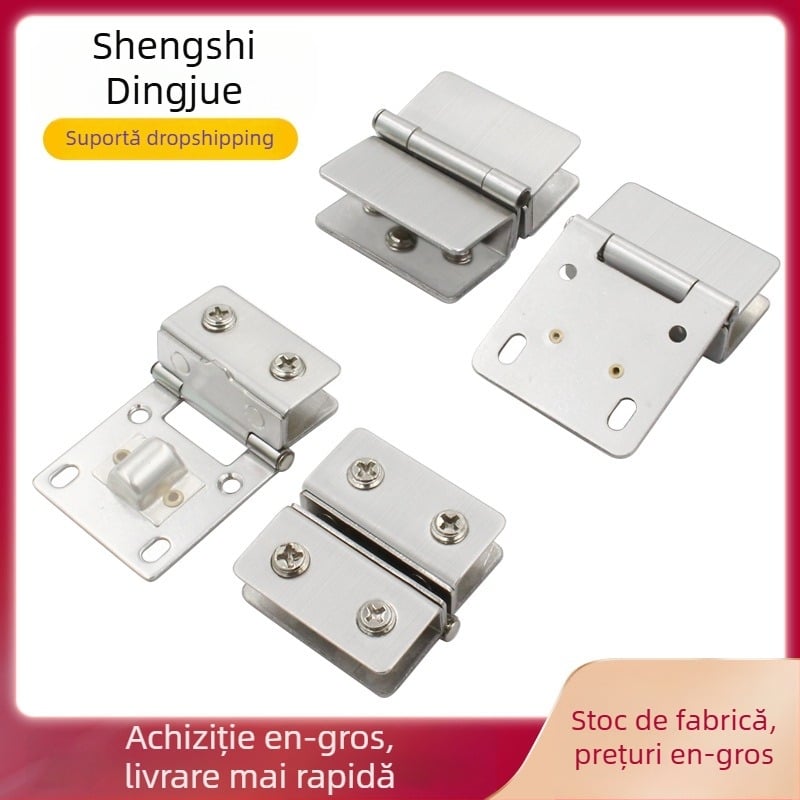 Balamă din oțel inoxidabil pentru sticlă, bilaterală, 180°, modelul 001