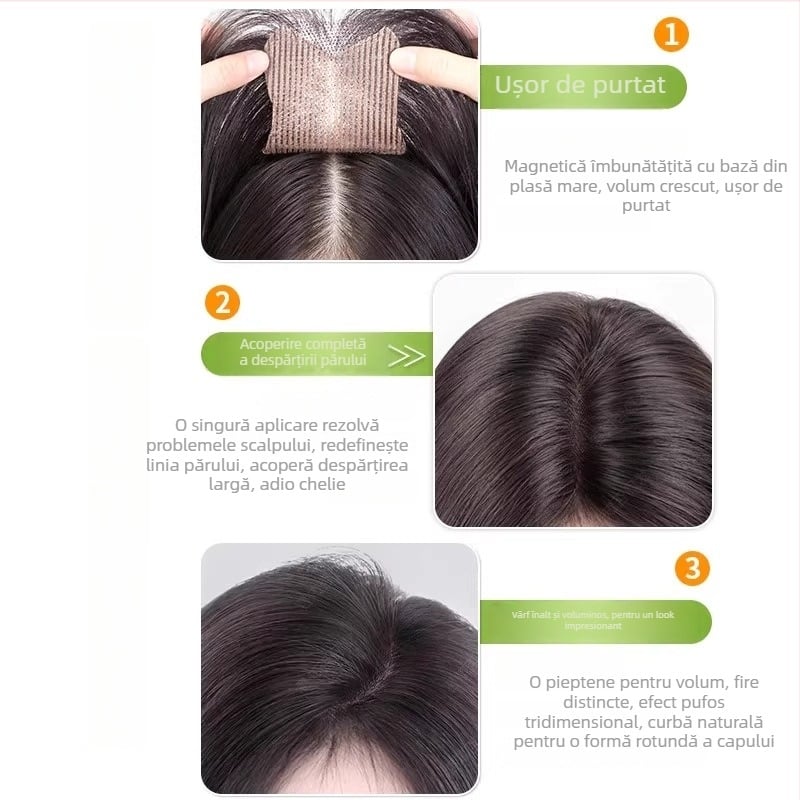 Mei Zhi Zhi GM911/GM9511 Piesă de păr din mătase la temperatură înaltă, drept pentru femei