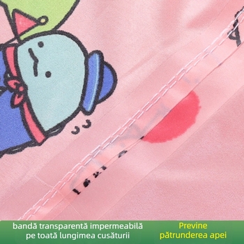 Jachetă de ploaie pentru copii, design cartoon — strat PU impermeabil, țesătură groasă, de unică folosință, material Spring Asia Spinning