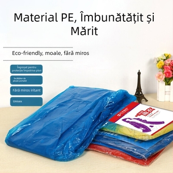 Pelerină de ploaie de unică folosință, lungă, transparentă, acoperire totală, rezistentă la ploi torențiale