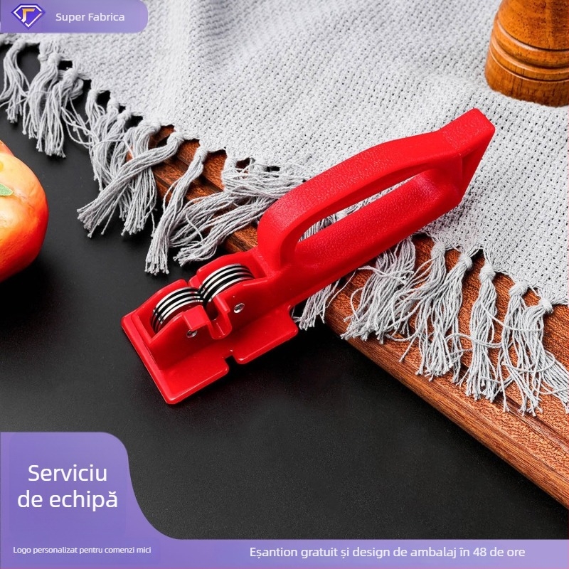 Acuțitor de cuțite din oțel inoxidabil, mâner din plastic, design bază lărgită, unelte de bucătărie pentru ascuțit