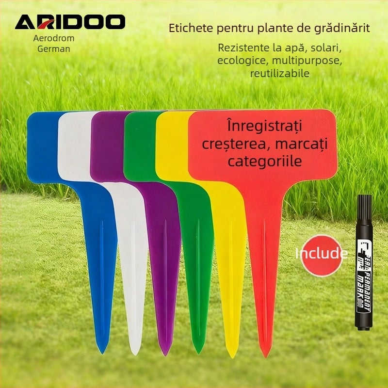 Stâlpi groși pentru etichete de plante – etichete de inserție din plastic PP pentru grădină (Airidun)