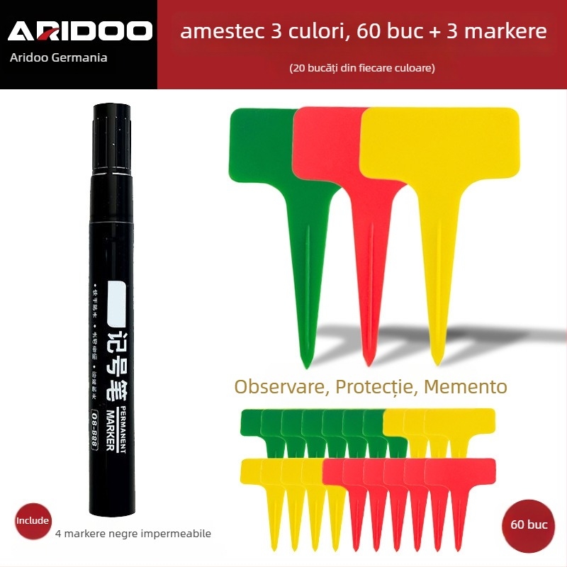 Stâlpi groși pentru etichete de plante – etichete de inserție din plastic PP pentru grădină (Airidun)