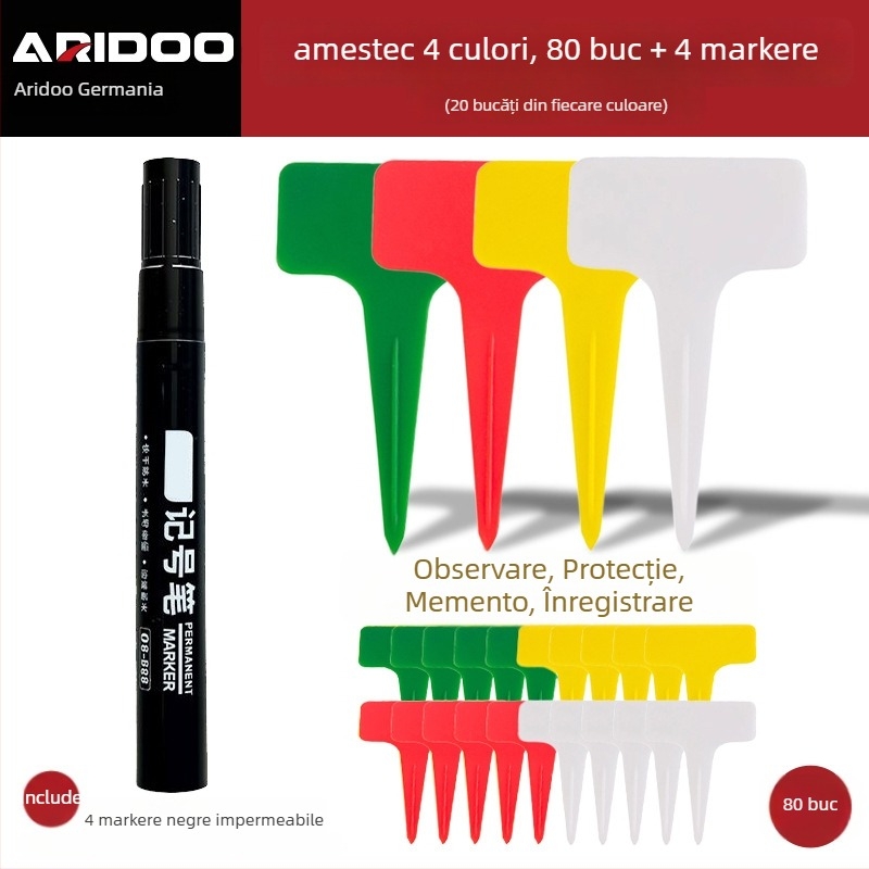 Stâlpi groși pentru etichete de plante – etichete de inserție din plastic PP pentru grădină (Airidun)