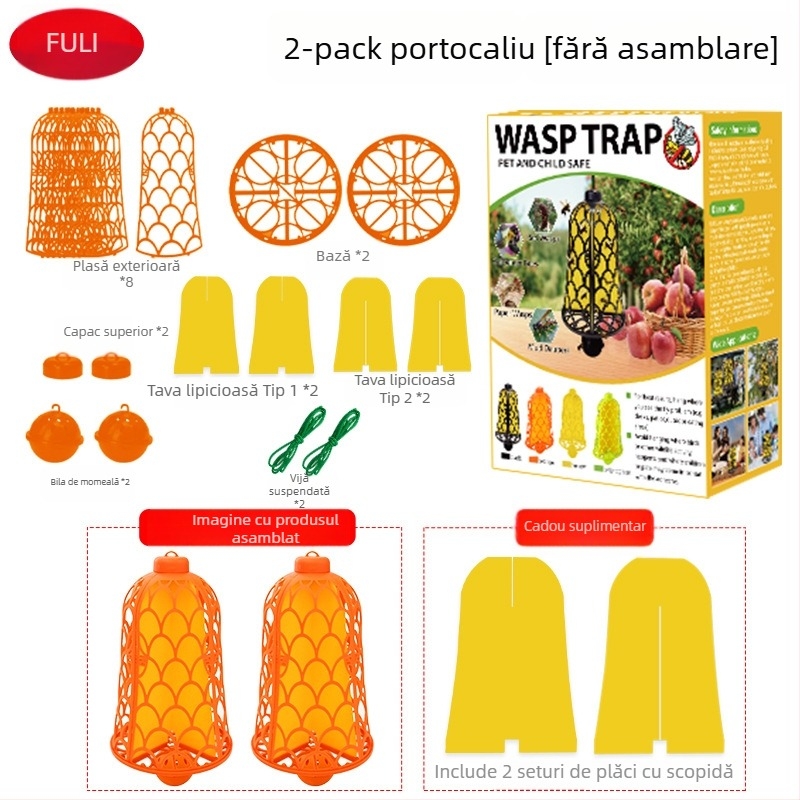 Capcana pentru albine — din PP pentru capturarea albinelor și muștelor, marcă Blessing (Material: PP; Scop: capturarea albinelor și muștelor; Marcă: Blessing; Caracteristici: puternică și durabilă)