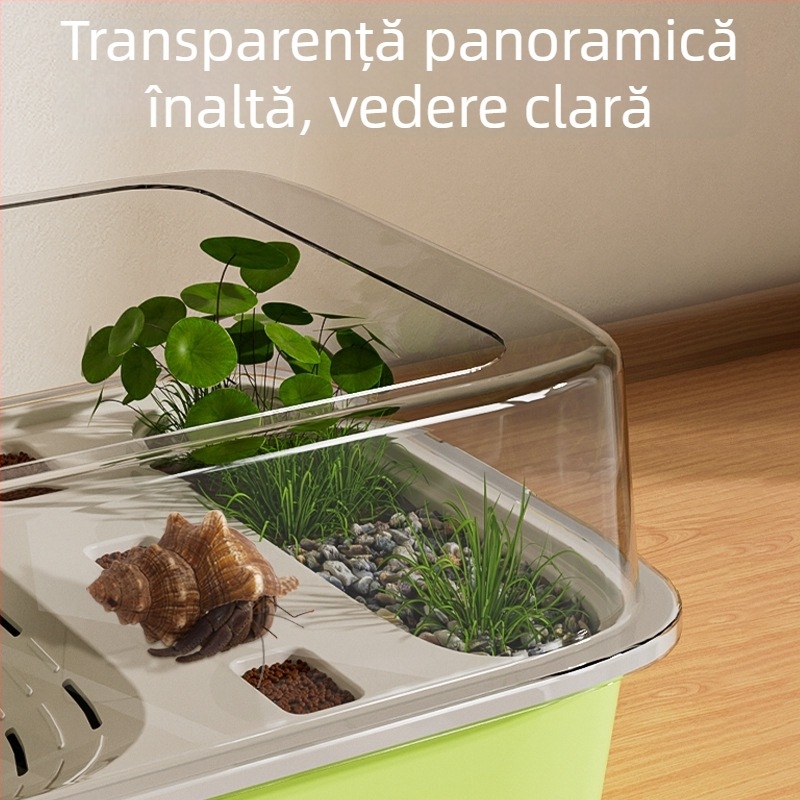 Cutie de reproducere Hermit Crab cu Cadru de Întreținere, Pompa de Apă și Adăpost; Tank de Creștere pentru Țestoase – Produse pentru animale de companie (Greutate 1.28 kg; Varietate Brazilian Turtle; Specie Turtle; Formă a corpului Toy Type)