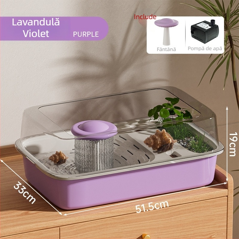 Cutie de reproducere Hermit Crab cu Cadru de Întreținere, Pompa de Apă și Adăpost; Tank de Creștere pentru Țestoase – Produse pentru animale de companie (Greutate 1.28 kg; Varietate Brazilian Turtle; Specie Turtle; Formă a corpului Toy Type)