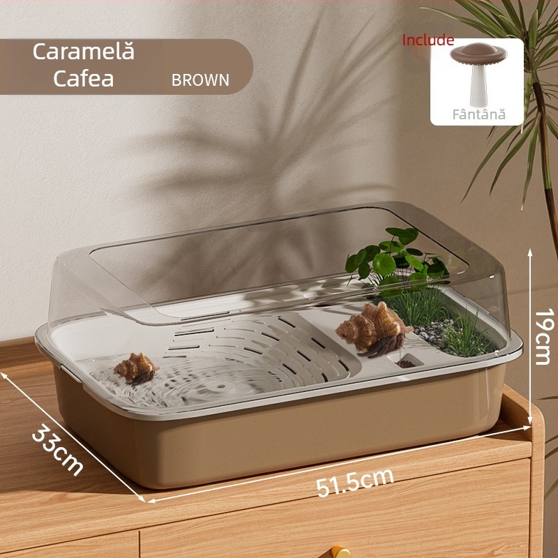 Cutie de reproducere Hermit Crab cu Cadru de Întreținere, Pompa de Apă și Adăpost; Tank de Creștere pentru Țestoase – Produse pentru animale de companie (Greutate 1.28 kg; Varietate Brazilian Turtle; Specie Turtle; Formă a corpului Toy Type)