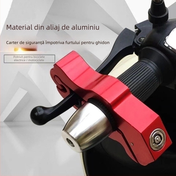 Blocare ghidon din aliaj - Blocare anti-furt portabil din aliaj de aluminiu pentru biciclete electrice, scutere și motociclete - Greutate 395 g