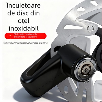 Lacăt pentru disc de frână din aliaj de aluminiu, mini, pentru motocicletă, bicicletă electrică și bicicletă – protecție anti-furt, anti-forare, rezistent la ruginire, 80 g