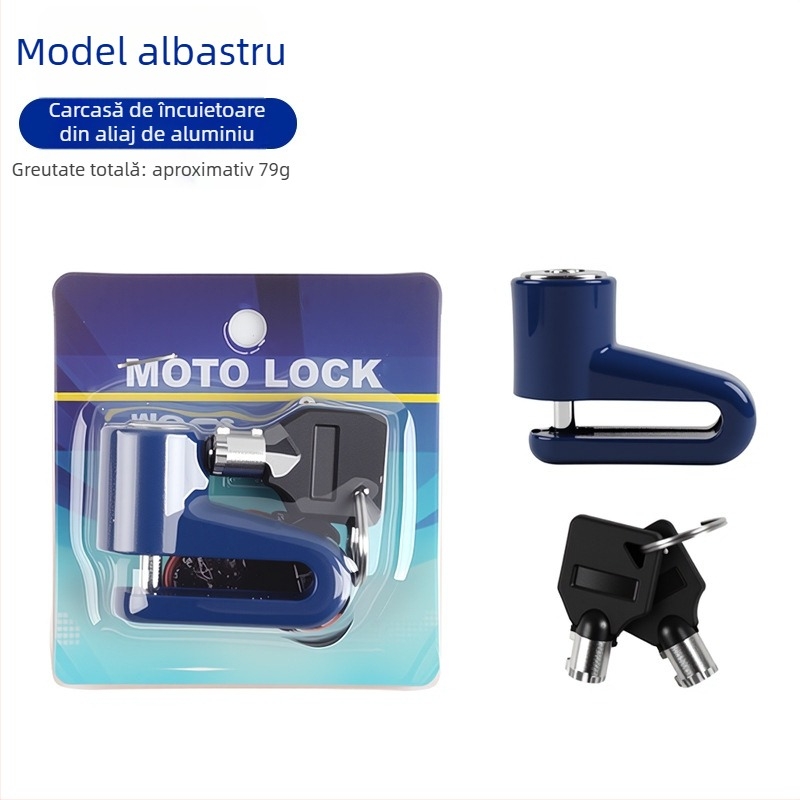 Lacăt pentru disc de frână din aliaj de aluminiu, mini, pentru motocicletă, bicicletă electrică și bicicletă – protecție anti-furt, anti-forare, rezistent la ruginire, 80 g