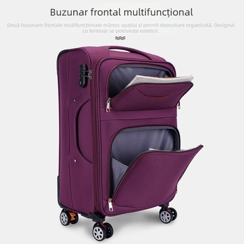 Valiză de voiaj din pânză Oxford cu fermoar, roți universale, anti-furt, model 906#