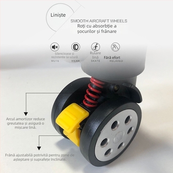 Valiză de voiaj din pânză Oxford cu fermoar, roți universale, anti-furt, model 906#