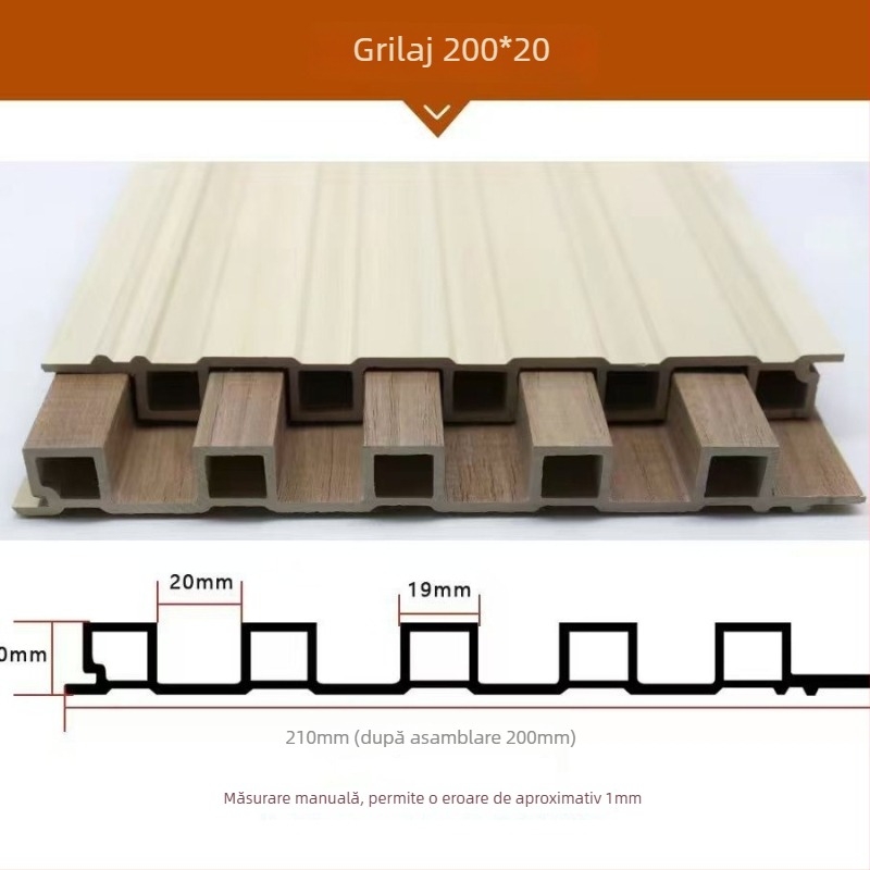 Panou decorativ perete WPC cu plasă – Material: lemn-plastic; Model: Grid; Stil: Pattern, Stil Chinez Nou, Minimalist Modern, Light Luxury; Brand: Fulida; Origine: China