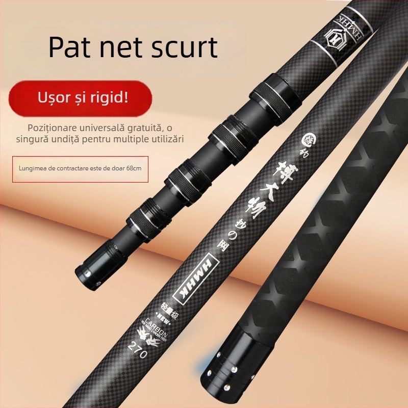 Undiță de pescuit din fibră de carbon, 5 secțiuni telescopice, greutate 50