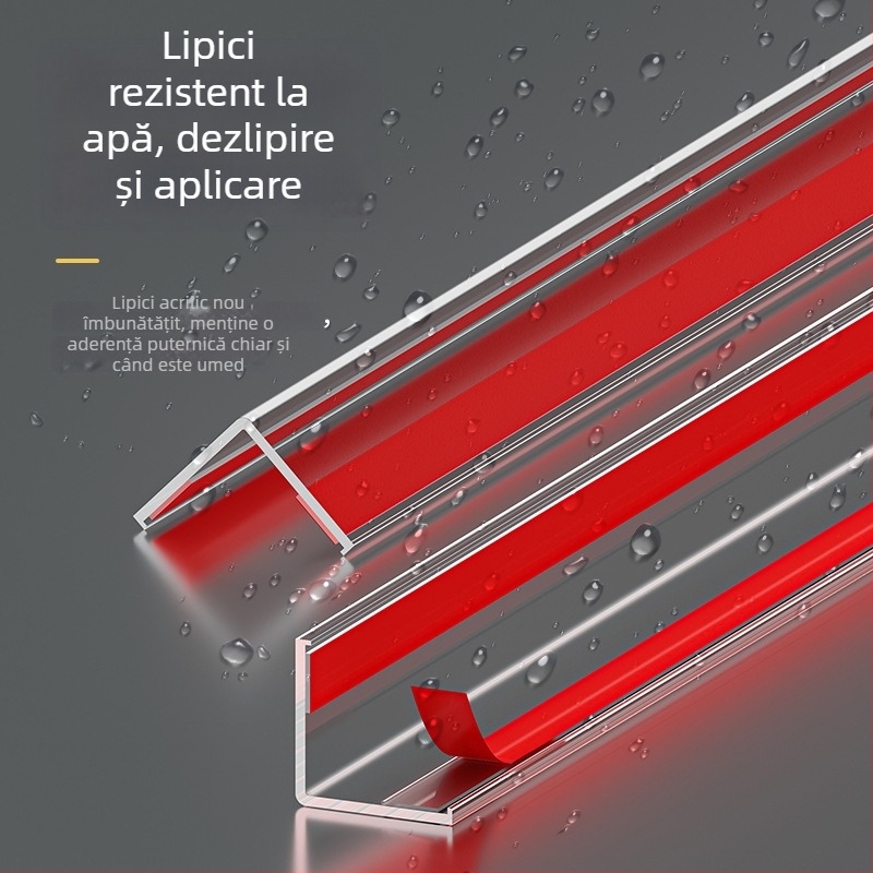 Protecție colț PVC, autoadezivă, profil în formă de L, 3,35 m lungime, pentru marginea plăcilor ceramice