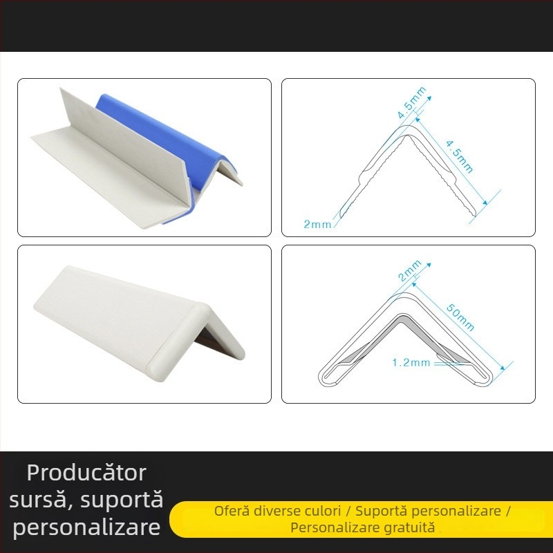 Protecție de colț din PVC, profil rigid pentru pereți, pentru uz casnic, spitale și școli