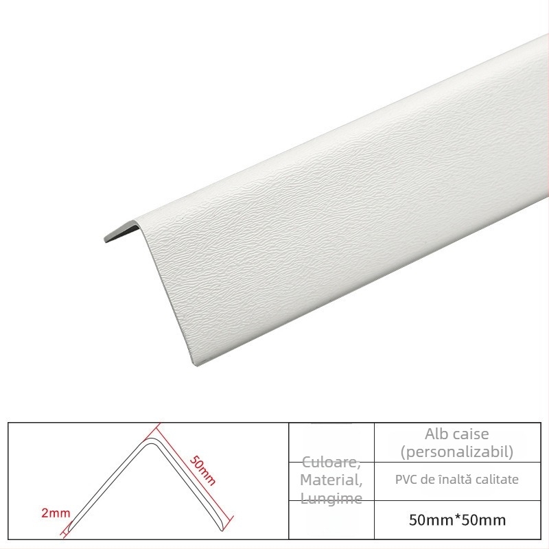 Protecție de colț din PVC, profil rigid pentru pereți, pentru uz casnic, spitale și școli