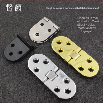 Balama pentru masă rotundă groasă, blat pliabil, model 3+6, material: aliaj de zinc/ oțel inoxidabil, finisaj lucios, stil modern minimalist