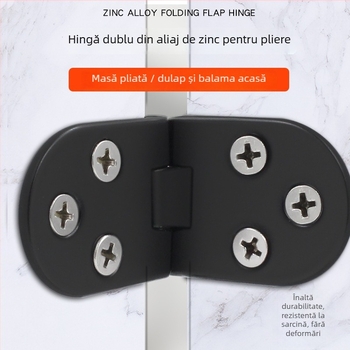 Balama pentru masă rotundă groasă, blat pliabil, model 3+6, material: aliaj de zinc/ oțel inoxidabil, finisaj lucios, stil modern minimalist