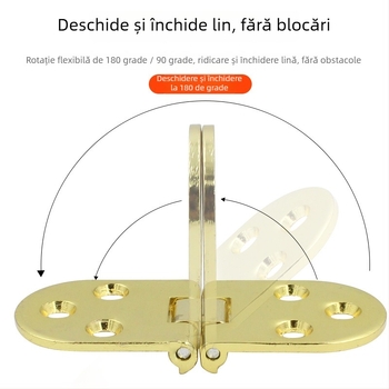 Balama pentru masă rotundă groasă, blat pliabil, model 3+6, material: aliaj de zinc/ oțel inoxidabil, finisaj lucios, stil modern minimalist