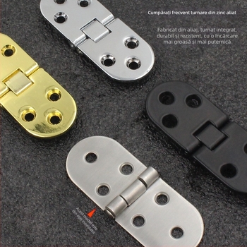 Balama pentru masă rotundă groasă, blat pliabil, model 3+6, material: aliaj de zinc/ oțel inoxidabil, finisaj lucios, stil modern minimalist