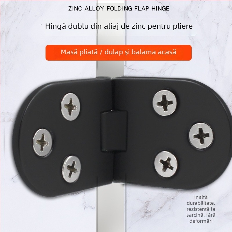 Balama pentru masă rotundă groasă, blat pliabil, model 3+6, material: aliaj de zinc/ oțel inoxidabil, finisaj lucios, stil modern minimalist