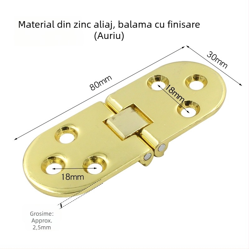 Balama pentru masă rotundă groasă, blat pliabil, model 3+6, material: aliaj de zinc/ oțel inoxidabil, finisaj lucios, stil modern minimalist