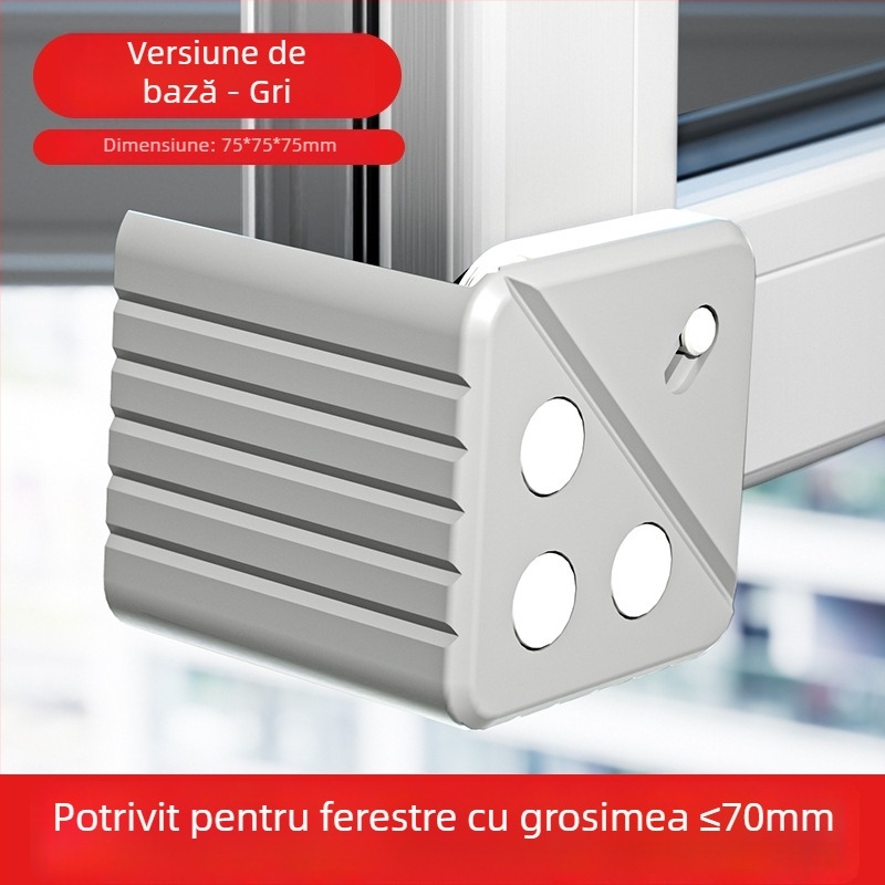 Protecție de colț din aluminiu pentru fereastră, cu acoperire completă, anti-coliziune, pentru ferestre cu deschidere interioară, set de protecție pentru uși și ferestre, cu magneți duali